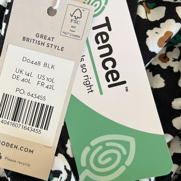 Boden Woman's Easy Yoke Mini Jersey In Heart Bloom Floral Summer Dress Sz 10L - Picture 9 of 13